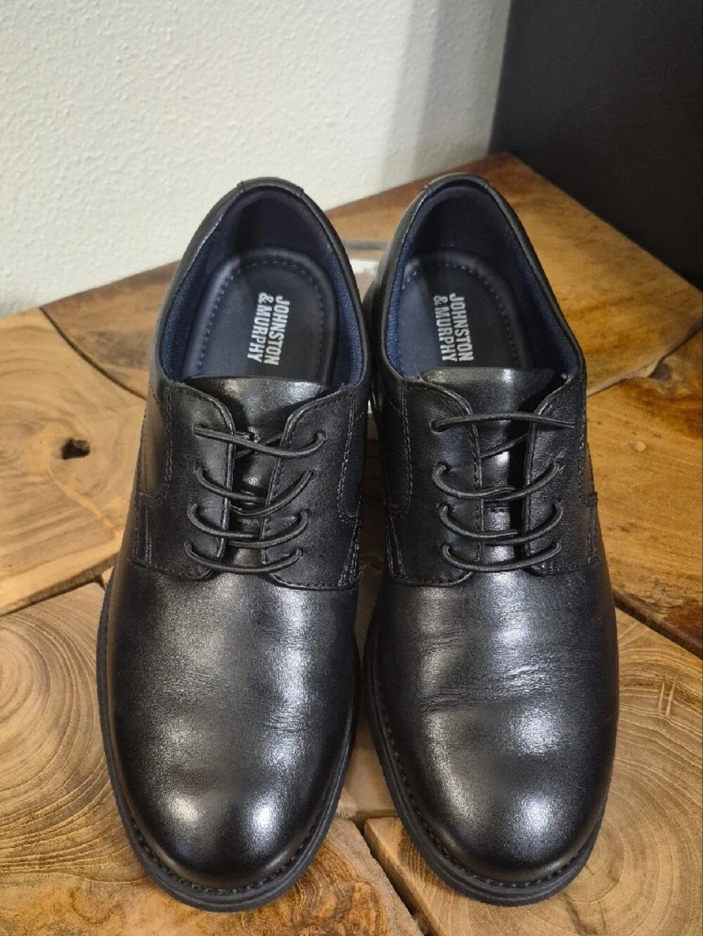 Boys Black Leather Dress Shoe
